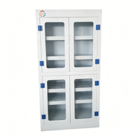 Portes en verre résistantes à la corrosion, armoire en verre PP avec étagères réglables et trous pour le rangement