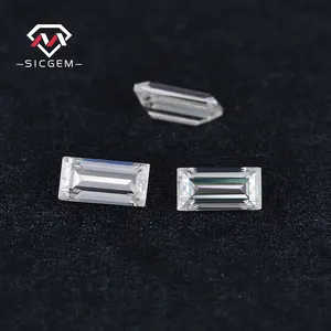 SICGEM Unique Baguette Colorless Moissanite Lab-Created Excellent Cut Baguette Loose Gemstones