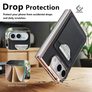 Funda tipo cartera para iPhone Duo, de cuero PU, con tarjetero, a prueba de golpes, OEM, ODM, venta al por mayor - Product Image 6