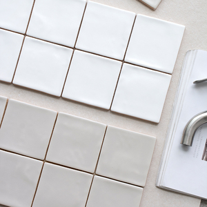 Azulejos cuadrados pequeños grises hechos a mano de 100x100mm para Barra de cocina, cadena de té de la leche, pared de fondo para decoración del hogar - Product Image 3