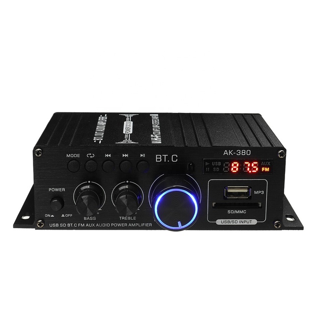 12V 40W+40W Ak380 Car Home Power Amplifier HiFi Audio Stereo Amp 12V/220V