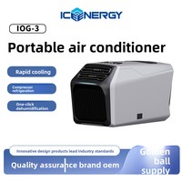 Climatiseur mobile ICEENERGY/Ice Energy 24V 48V 8000 BTU ultra-fin silencieux, adapté aux animaux domestiques, avec moustiquaire pour le camping