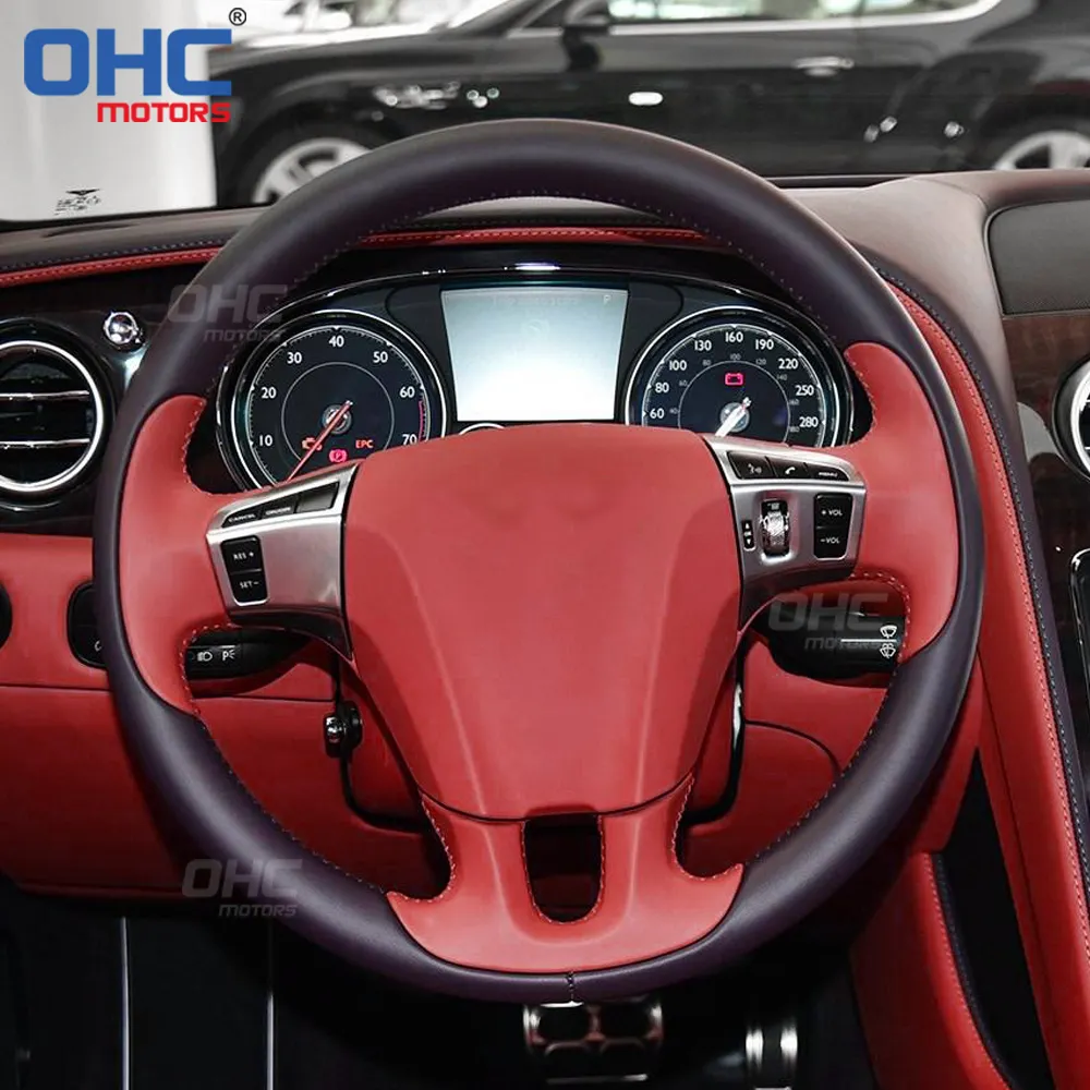Leather Steering Wheel For Bentley Continental Carbon Fiber Steering Wheel OHC MOTORS