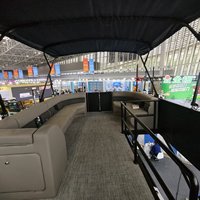 Bateau ponton double pont Allhouse 30 pieds, yacht sportif en aluminium avec moteur, spacieux, confortable, pour les loisirs en famille, certifié CE.