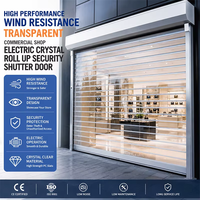 Portes intérieures pré-assemblées CE, portes automatiques à enroulement en cristal transparent personnalisées / portes à enroulement en polycarbonate