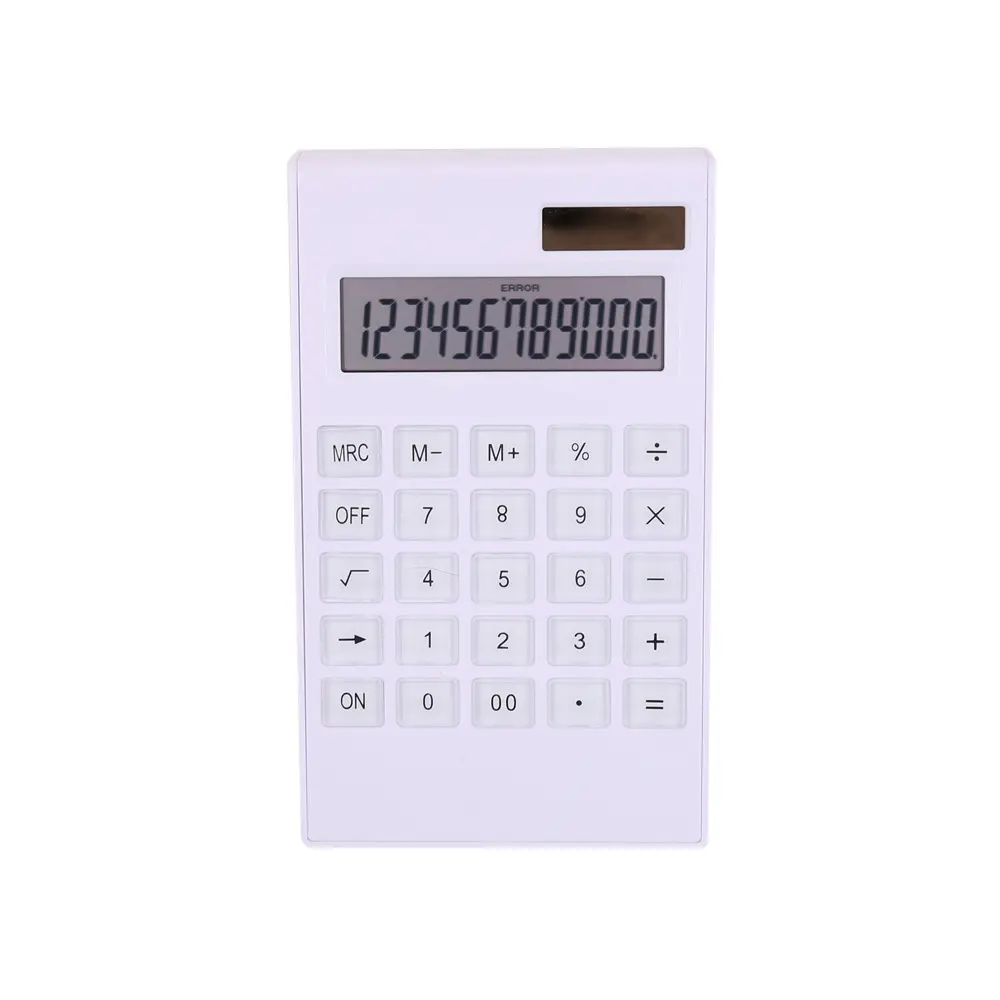 Белый Калькулятор, 8 цифр, макс. Oem, логотип на заказ, 12 дюймов, цифровой калькулятор на солнечной энергии, кристальная клавиатура, двойной калькулятор мощности