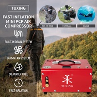 Compresseur PCP TUXING NOUVEAU modèle avec convertisseur 12V intégré, sans huile, pour gonflage de réservoirs d'air de voiture et de paintball, 4500psi/300mpa/30mpa
