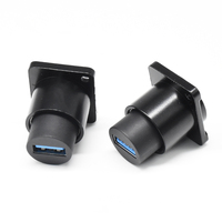 Caja de Conexiones Industrial Impermeable Tipo D con Módulo USB, Conector XLR, Puerto de Video y Adaptador USB 3.0 de Doble Puerto con Tapas de Silicona