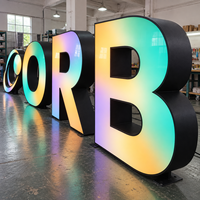 Lettres de l'alphabet LED colorées personnalisées en usine, enseigne extérieure autoportante, lettres en relief de 3 pieds, 4 pieds, 5 pieds, lettres géantes avec éclairage