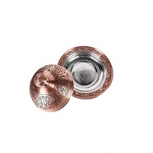 Plato de mantequilla de forma redonda de diseño fabuloso con la mejor calidad Plato de mantequilla de cobre de tamaño personalizado para uso en la cocina - Product Image 1
