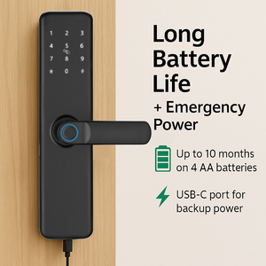 Giá thấp kỹ thuật số khóa cửa tuya sinh trắc học Mã Vân tay App thông minh Ổ khóa cửa đối với trang chủ - Product Image 3