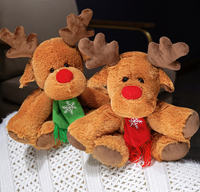 Écharpe de Noël personnalisée, jouet en peluche renne, poupée renne en peluche douce, oreiller mignon en forme de fauve de Noël pour cadeau d'enfant et décoration intérieure