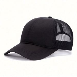 Wholesale Sporty Common Sun Hat Solid Color 6 Panel Breathable <b>Net</b> Summer Quick Dry <b>Mesh</b> Baseball Cap - Product Image 3