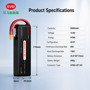 Batterie de drone à longue durée de vie 2500mAh 14.8V 60C pour l'aéromodélisme, les secours d'urgence en extérieur, la lutte contre les incendies, les véhicules aériens sans pilote - Product Image 4
