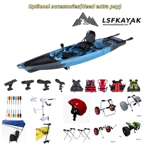 Kayak LSF 3,81 m pour une personne, kayak à pédales pour la pêche, <span class=keywords><strong>bateau</strong></span> <span class=keywords><strong>de</strong></span> pêche léger pour la pêche, le surf et la navigation - Product Image 4