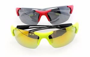 Cetakan injeksi kacamata hitam grosir olahraga tanpa bingkai kustom lensa berwarna netral bantalan hidung karet dapat disesuaikan - Product Image 5