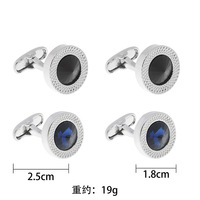 Boutons de Manchette Homme Luxe Zircon Cristal Bleu Noir pour Chemise – Parure de Fabricant