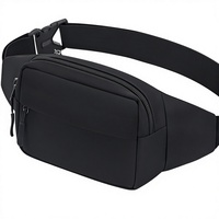 Sac banane unisexe en PVC avec fermeture à cordon réglable pour le sport, la course à pied, la randonnée, les voyages, le cyclisme, la marche (noir)