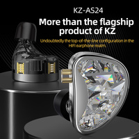 Auriculares KZ AS24 HiFi, 24 unidades BA, auriculares intrauditivos sintonizables de gama alta con armadura equilibrada, Auriculares deportivos con cancelación de auriculares