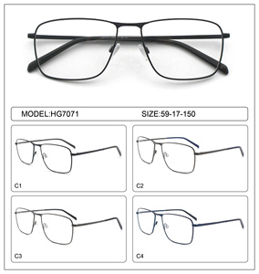 HG7071 Montures <span class=keywords><strong>de</strong></span> lunettes métalliques surdimensionnées pour hommes <span class=keywords><strong>de</strong></span> qualité supérieure <span class=keywords><strong>Grande</strong></span> <span class=keywords><strong>taille</strong></span> 59 mm Monture <span class=keywords><strong>de</strong></span> lunettes optiques à monture complète pour hommes - Product Image 5