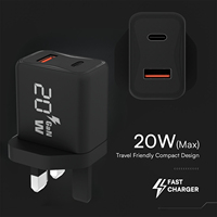 Adaptateur secteur USB-C GaN PD PPS 20 W, chargeur super rapide, prise britannique 3 broches, chargeurs de téléphone portable