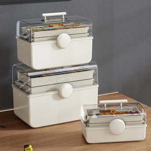 <b>Tool</b> <b>Storage</b> <b>Box</b> Multi Layer Organizer 30L Capacity Cream White Household <b>Tool</b> <b>Box</b> With Compartments For Workshop Use - Product Image 3