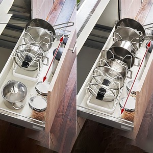 Imported Retractable Storage Shelf for Kitchen Adjustable Gap <strong>Pan</strong> Cover Rack for <strong>Drawer</strong> Use with Frying <strong>Pan</strong> - Product Image 3