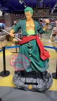 Figura de resina de fibra de vidrio personalizada a tamaño real, figura de una pieza, estatua grande de anime de Zoro y Luffy para colección