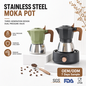 <span class=keywords><strong>Caffettiera</strong></span> Moka in <span class=keywords><strong>Acciaio</strong></span> <span class=keywords><strong>Inox</strong></span> a Doppia Valvola, Macchina per Espresso Italiano da <span class=keywords><strong>2</strong></span> <span class=keywords><strong>Tazze</strong></span>, <span class=keywords><strong>Caffettiera</strong></span> da Fornello con Doppia Uscita - Product Image 1