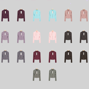 Haut court à manches longues et col rond <span class=keywords><strong>Lulu</strong></span> pour femme, personnalisable avec logo, respirant, extensible dans les quatre sens, grande taille, vêtement de sport actif - Product Image 3