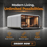 Maison Capsule Élégante à Vue Panoramique, Cabine Apple Contemporaine, Pod Polyvalent Haute Performance, Mini-Maison Préfabriquée pour Hôtel
