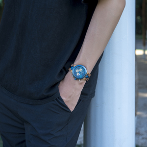 Quickshipping Nouvelle arrivée Montre de luxe en acier inoxydable avec cadran en bois Chronographe Calendrier Caractéristiques OEM pour Business Cartoon Dropshipping - Product Image 4