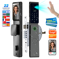 Serrure de porte intelligente Tuya haute sécurité avec reconnaissance faciale et palmaire, serrure numérique étanche pour mortaise israélienne 6068/85