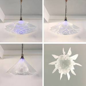 Piccolo fiore di sollevamento automatico creativo lampada di plastica petalo tessuto lampadario per la Hall dell'hotel decorazione luci pendenti - Product Image 5