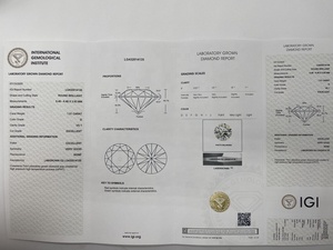 Diamante tallado brillante, redondo, <span class=keywords><strong>1</strong></span>,01 quilates, D, VS1, HPHT Lab - Product Image 5