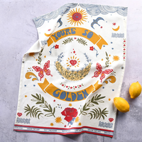 WML043 Serviettes en coton et lin imprimées en gros 50x70cm, style nordique, respirantes, décoratives, torchons de cuisine, absorbantes, nappes de table