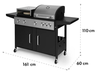 Tragbarer Outdoor-Gasgrill mit 6 Brennern und Seitenbrenner für Pizza