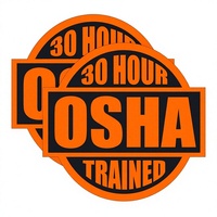 Autocollant réfléchissant pour casque de sécurité certifié OSHA 30 heures, orange, pour ouvrier du bâtiment et chef de chantier