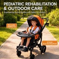 Poussette pédiatrique inclinable et réglable pour enfants atteints de paralysie cérébrale, fauteuil roulant pliable de rééducation pour enfants ayant des besoins spéciaux