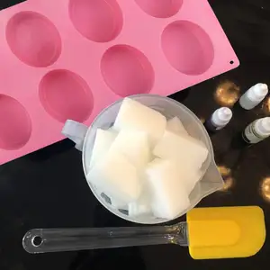 Molde de silicona para jabón de marca privada, molde ovalado pequeño de silicona hecho a mano de Tailandia para fabricación de jabón