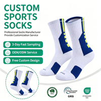 Chaussettes de sport personnalisées avec logo, respirantes, en tissu éponge, nylon/coton, antidérapantes, séchage rapide, pour le basketball