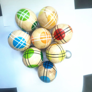 Juego de bochas de madera dura con <span class=keywords><strong>8</strong></span> bolas de madera y 1 Pallino plateado y 1 bolsa de transporte para niños Juego de fiesta al aire libre Juego de patio familiar - Product Image 5