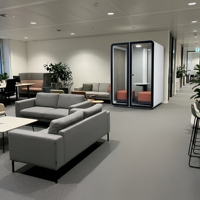 UNIBOOTH Cabine d'intimité moderne préfabriquée ignifuge ASTM-E84 33dB ISO 23351 Installation rapide en 30-45 min pour bureaux ouverts et bibliothèques OEM ODM