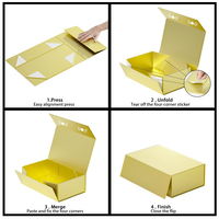 Boîte cadeau rigide en carton recyclable de luxe en forme de livre doré, pliable, impression personnalisée, boîte cadeau magnétique en forme de coquille