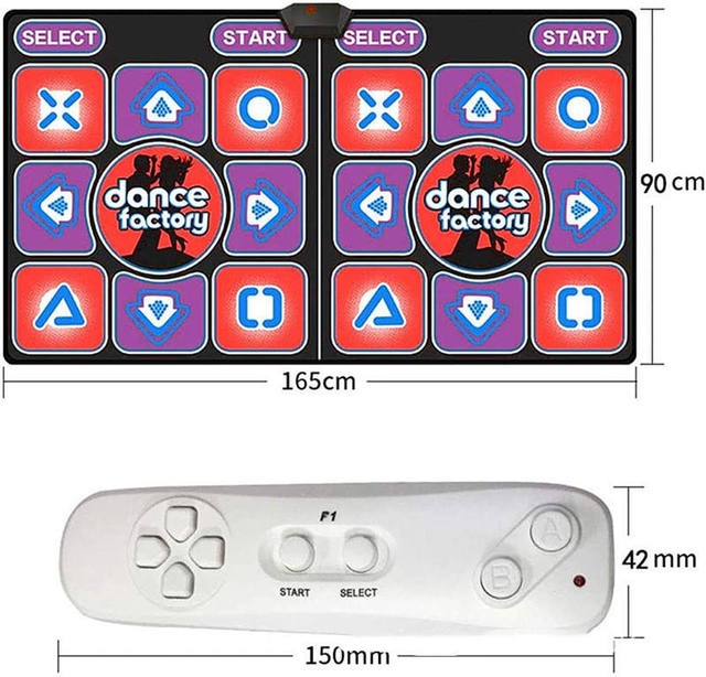 Hot Sale LED Electronic Light-Up Dance Floor Mat with USB Interface Double Dance Pads PVC/PU Material