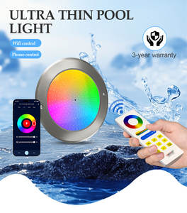 Luz LED ultrafina para piscina, 18W, RGB, DC12V, acero inoxidable, 7,5mm, 8mm, <span class=keywords><strong>Alexa</strong></span>, aplicación WIFI, remoto móvil, lámpara de <span class=keywords><strong>Spa</strong></span> para estanque submarino - Product Image 4