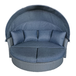 เตียงอาบแดดหวายหรูหราทันสมัย โครงอะลูมิเนียม พร้อมหลังคา สำหรับใช้พักผ่อนกลางแจ้งในสวน โรงแรม - Product Image 6