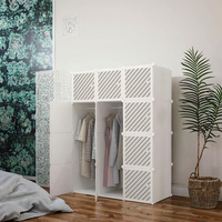 Armoire à vêtements moderne en plastique garde-robe économique de chambre à coucher pour la maison ou l'appartement pour le stockage d'atelier