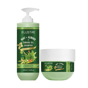 Masque capillaire hydratant en profondeur à la kératine organique, huile de coco, menthe, amande et huile de Tamanu pour cheveux secs et cassants, soin capillaire africain anti-frisottis - Product Image 6