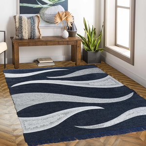 Alfombra geométrica de chenilla Alfombra de diseñador suave de 5x7 pies para dormitorio Sala de estar y revestimiento de suelo de salón Tamaño 150x210 cm - Product Image 1